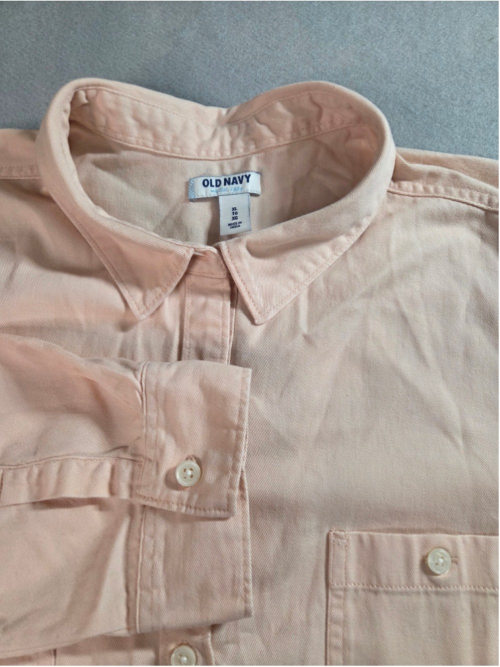 Women's Old Navy Button Down Shirt XL Pink Long Sleeve